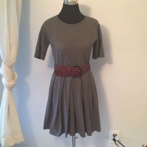 Fit and flare pleated dress